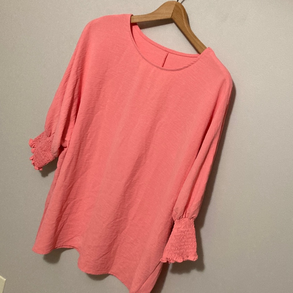 Women’s Coral Crush Half Sleeve Oversized Top, Size Large - Picture 4 of 7